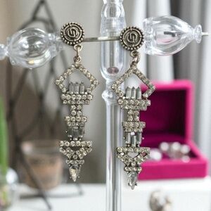 Fashion Jewelry Silver Crystal Earrings